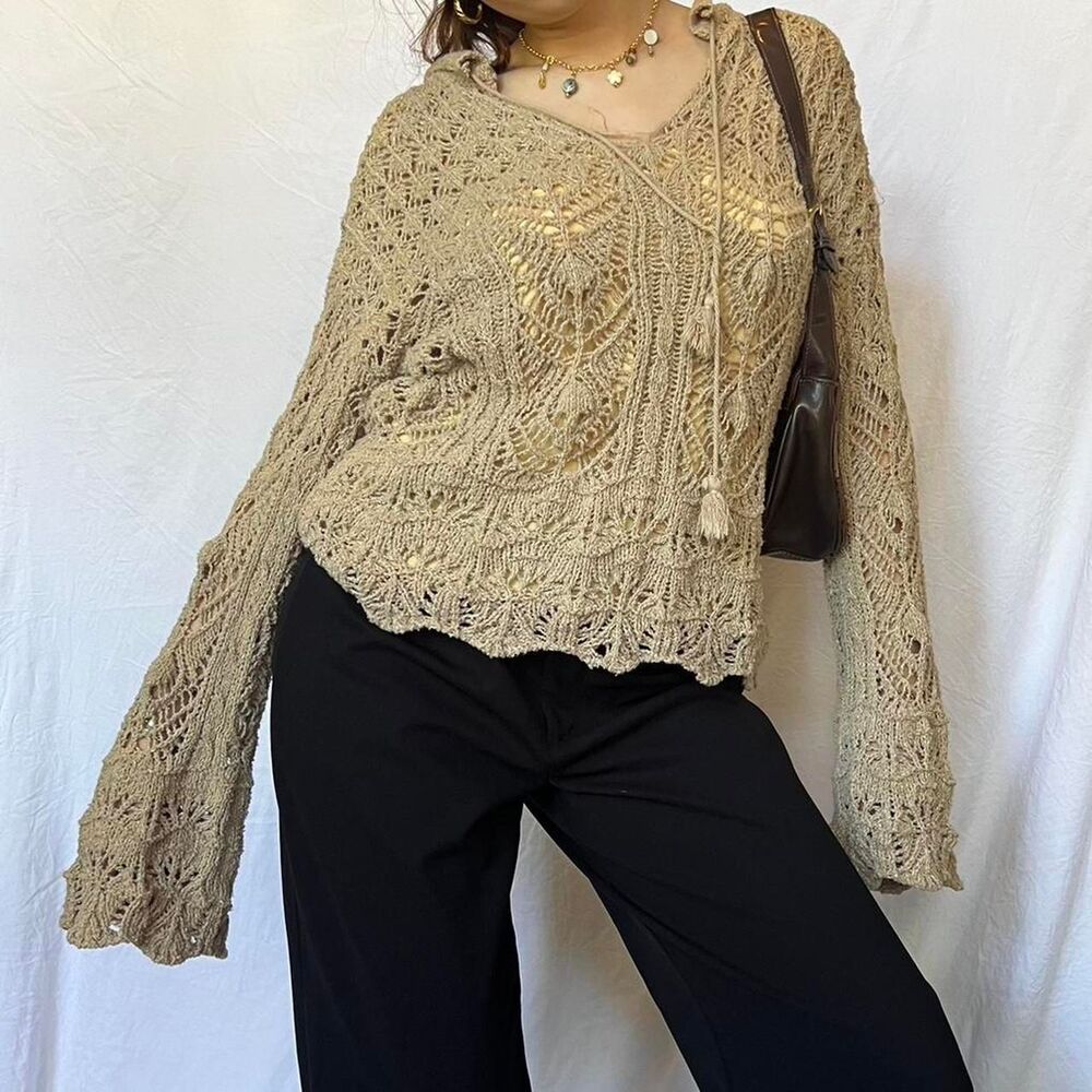 Women's Tan and Brown Jumper